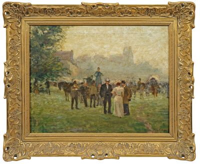 une image d'une peinture représentant un groupe de personnes dans un champ