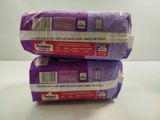 two packages of toilet paper stacked on top of each other