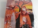 a plastic bag with a picture of a woman in a lion costume on it