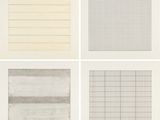 four squares of graph on paper, each with different lines