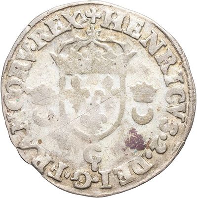 a close up of a coin on a white background