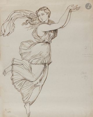 un dessin représentant une femme tenant une raquette de tennis dans une main et une balle de tennis dans l'autre