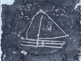 a picture of a stone with a boat on it