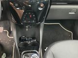 a car dashboard with a steering control and a dash button