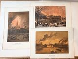 quatre photos différentes d'un incendie dans un immeuble d'où s'échappe de la fumée