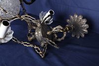 Lustre à six bras de lumières en bronze et cristal portés pa… (photo 2)
