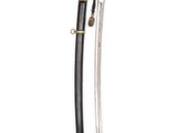 a sword with a wooden handle and a brass handle