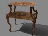 a small table with a shelf on top of it