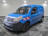 a picture of a blue van parked in a garage
