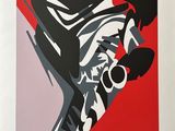 une image représentant un tableau où l'on voit un homme coiffé d'un chapeau en train de jouer du saxophone