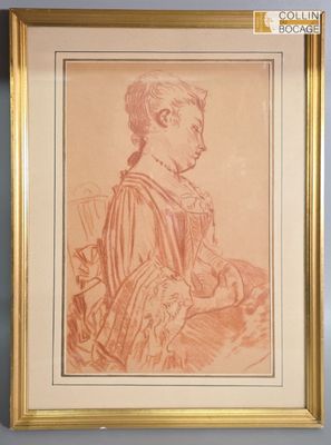 Portrait femme allanguie Reproduction d'après la sanguine d'…