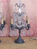 PAIRE DE GIRANDOLES à quatre bras de lumière en bronze et pe… (photo 5)
