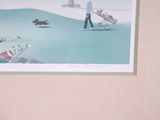 a picture of a man playing golf with a dog