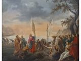 an image of a painting of a group of people in a field