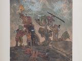 an image of a painting of a man with a sword and other people