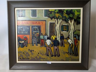 painting of a group of people playing a game of croquet