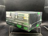 clear acrylic display stand with a box on top of it