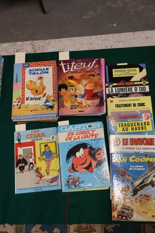 Lot de 34 BD - FRANQUIN : « GASTON » 7 albums de Gaston Lagaffe d...