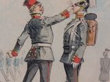 a drawing of two men dressed in military uniforms