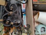 a box full of assorted items sitting on a table