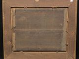 a painting of a wooden frame with a black background