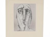 un dessin en noir et blanc d'un visage de femme