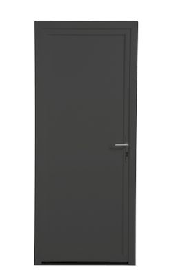 Porte de service PVC pleine H.200 x l.90 cm gris ext/blanc i…