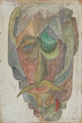 une image représentant un tableau d'un homme moustachu et barbu