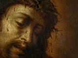 a painting of a man with a crown of thorns on his head