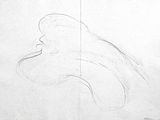 dessin représentant le profil d'une femme sur une feuille de papier