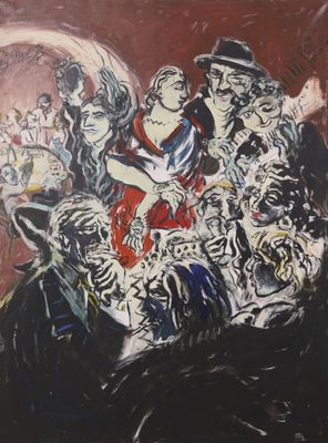 une image représentant un tableau où l'on voit un groupe de personnes sur un bateau