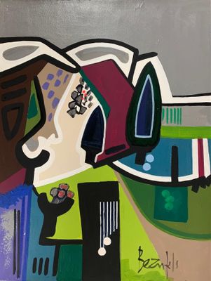 Jean Luc BEAUFILS (1953) "Paysage de sapins"