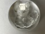une boule de verre dans laquelle se trouve l'image d'un chat