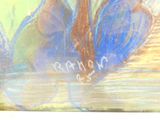 un dessin représentant un vase contenant une fleur