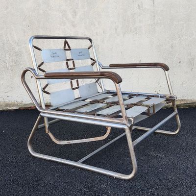 Fauteuil modulable / convertible en métal chromé, travail Italien des  - Photo 1