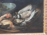 a picture of a painting with a bunch of birds on it