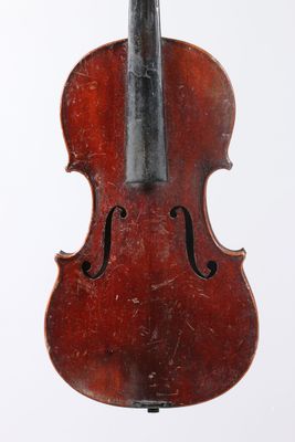 gros plan d'un violon sur fond blanc