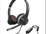 a close up of a headset with a microphone attached to it