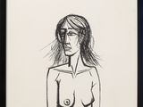 un dessin en noir et blanc représentant une femme portant des lunettes