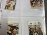 four pictures of people in a book on a table