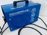 an image of a blue powerplus portable welding machine on a white surface
