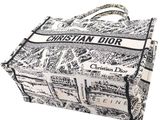 christian dior tote bag in black and white