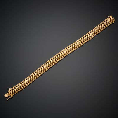 Bracelet en or rose 750 millièmes, à maille américaine, fermoir à clip - Photo 1