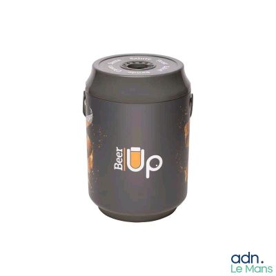 an image of a black and orange food container