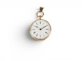 an image of a gold pocket watch with roman numerals on the face