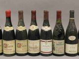 plusieurs bouteilles de vin sont alignées dans une rangée