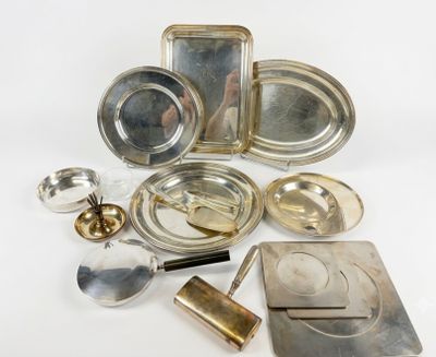 a lot of silver items that are on the table