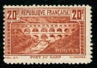 a stamp with a picture of a bridge on it