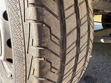 a close up of a tire on a truck