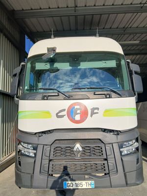 a large truck that is parked in a garage